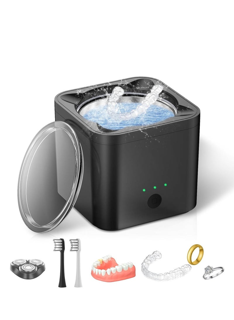 Ultrasonic Retainer Cleaner: L-Link Sonic Cleaner Machine for Retainers, 190ML Stainless Steel Tank for Jewelry, Ring, Invisalign, Toothbrush Head, Diamonds, Rings, Shaver Head - Image 1